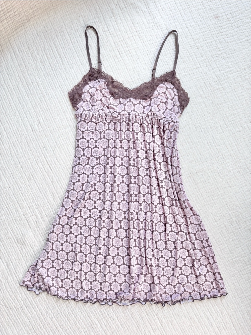 la senza floral lace trim babydoll mini dress